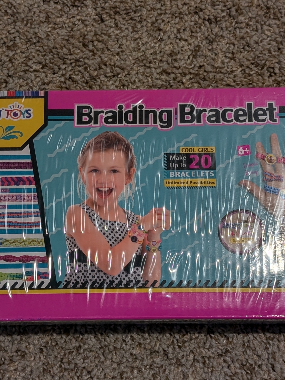 Braiding Bracelet Craft Kit for Kids - Pink